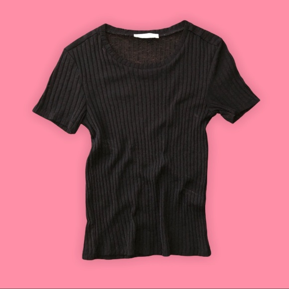 Zara Tops - Zara sheer black ribbed top - medium